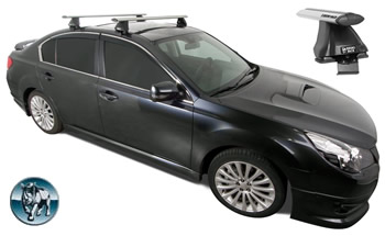 Roof racks fitted to Subaru Liberty sedan